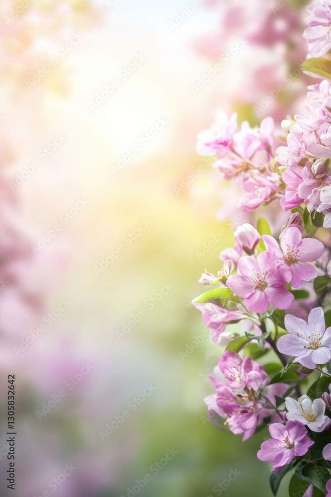 Beautiful background template made of Spring flowers. Beautiful background template made of Spring flowers.