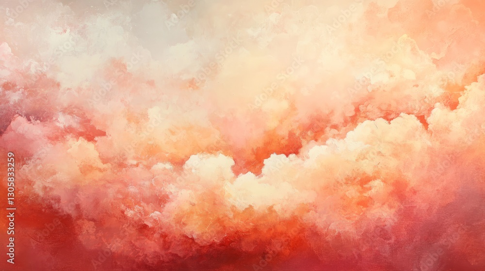 Fototapeta premium Warm rose gold and coral clouds, glowing and rich with smooth transitions
