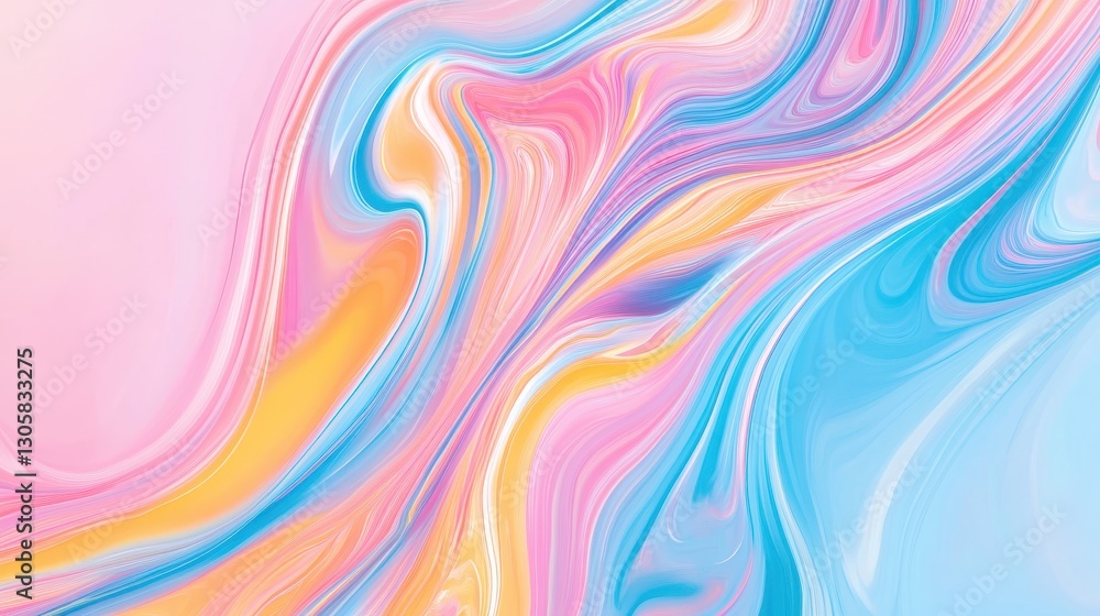 Fototapeta premium Abstract digital artwork of flowing colorful paint swirls on display