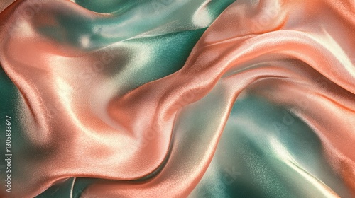 Warm rose gold and emerald green blend, rich and luxurious with smooth transitions and cloud-like texture