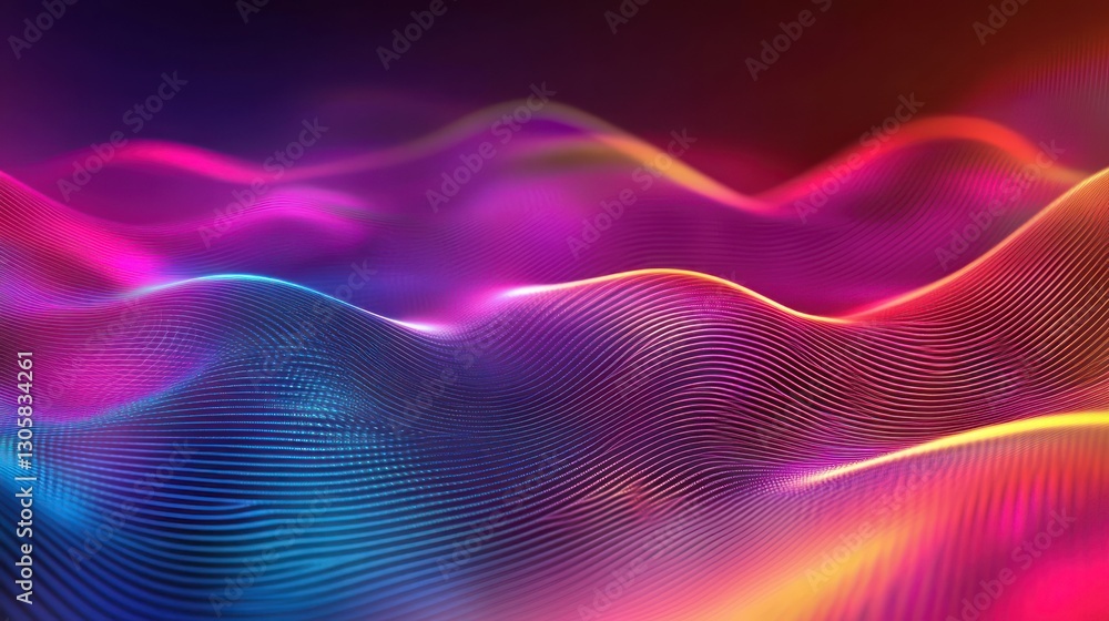 Obraz premium Abstract neon digital landscape