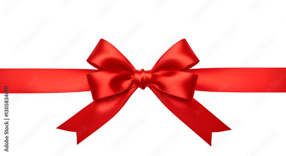 Png transparent background, A red ribbon bow sits centered on a plain white background Png transparent background, A red ribbon bow sits centered on a plain white background