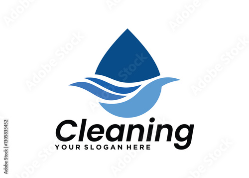 Cleaning service design with blue water and waves isolated on white background Free Download Cleaning service design with blue water and waves isolated on white background - GFXLoad