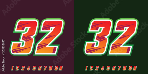 Racing number 23, starting racing number, sports jersey racing number