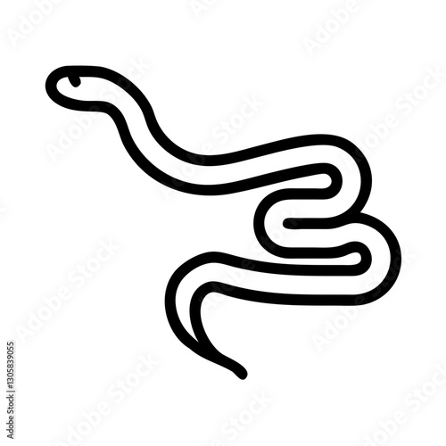 Simple black snake outline icon in minimalist style