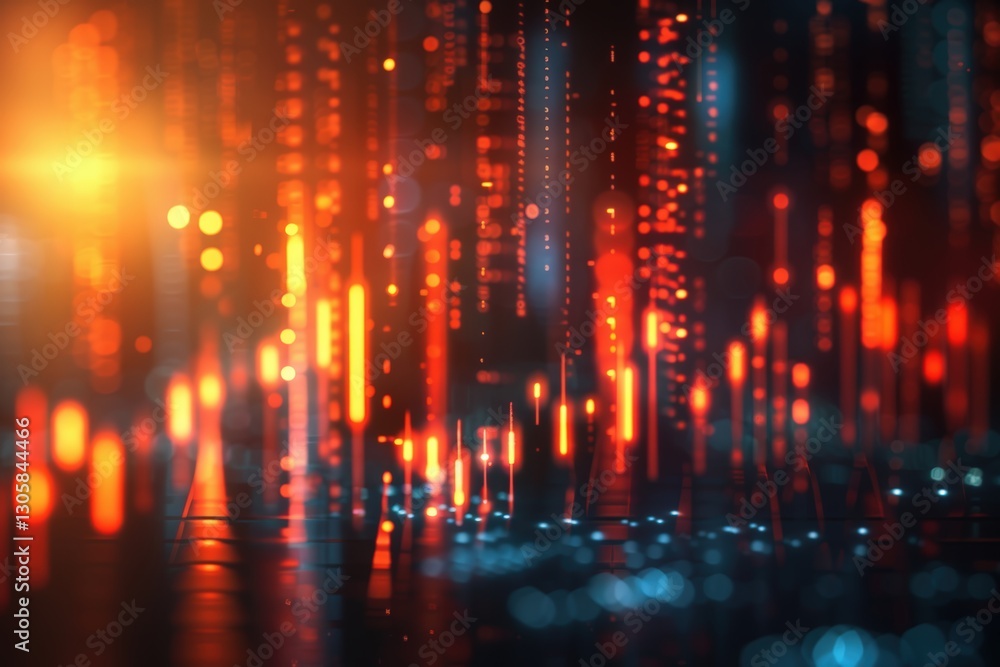 Obraz premium Abstract digital data visualization in vibrant colors