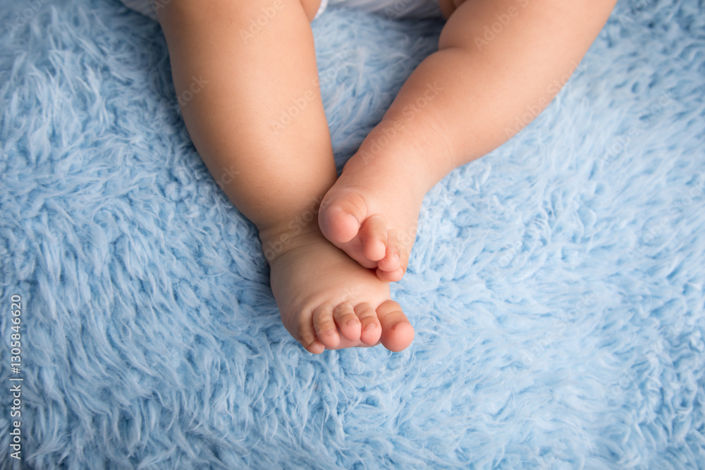 Little human newborn baby feet details close up Little human newborn baby feet details close up