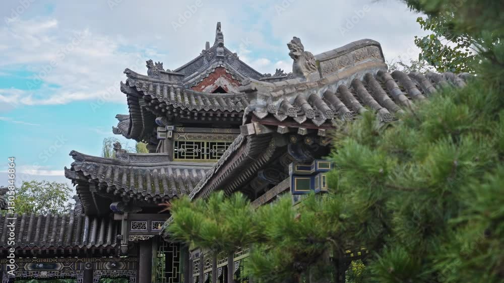 Explore the rich ancient architecture of Shanhua Temple in Datong, Shanxi Province during a serene afternoon stroll Explore the rich ancient architecture of Shanhua Temple in Datong, Shanxi Province during a serene afternoon stroll