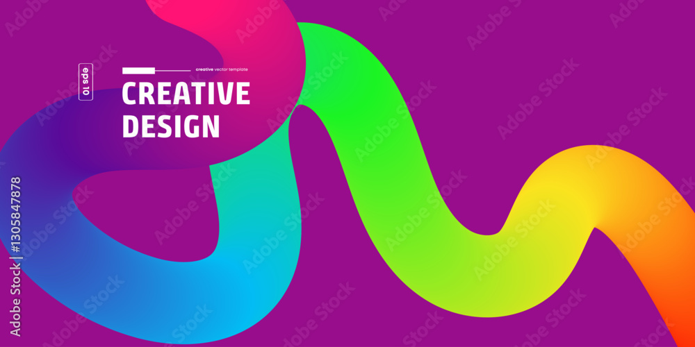 Fototapeta premium Abstract Colorful Waves Creative Design Background Graphic