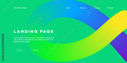 Abstract Gradient Landing Page Design Colorful Website Template