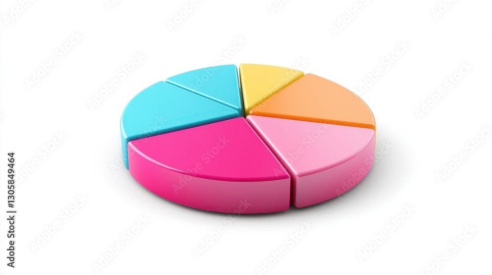 Obraz premium Colorful Geometric Shapes in a Pie Chart Design for Data Visualization