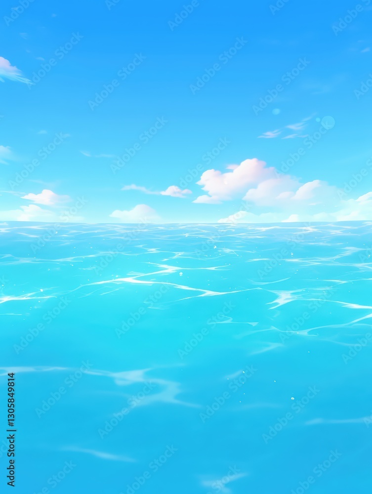 Obraz premium Vibrant turquoise ocean under a clear blue sky