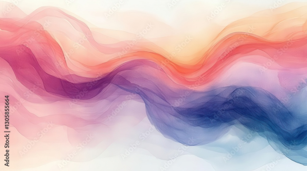 Abstract watercolor painting in soft, blended hues, flowing design Abstract watercolor painting in soft, blended hues, flowing design