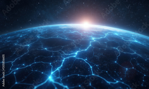 Global Network, Digital Earth, Futuristic Tech - Futuristic technology