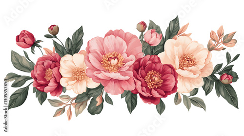 A bouquet of flowers with pink and white petals