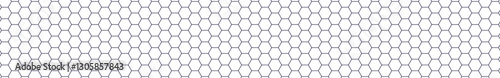 Seamless honeycomb pattern with hexagonal grid, geometric hive texture, white mesh design for bee-themed or tech backgrounds. Flat vector illustration isolated on white background.
