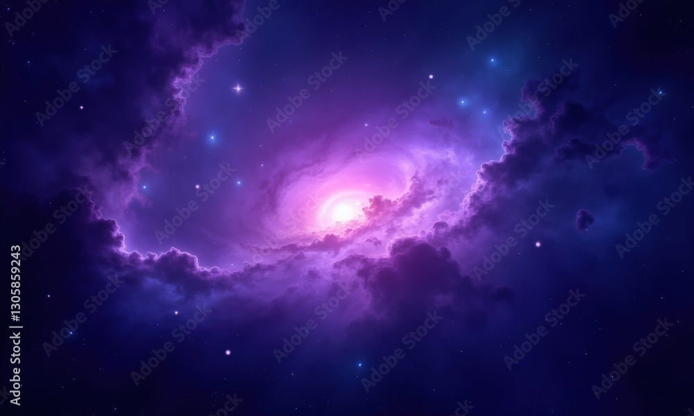 Fototapeta premium Purple Nebula Space Galaxy Cosmic Background - Abstract backgrounds