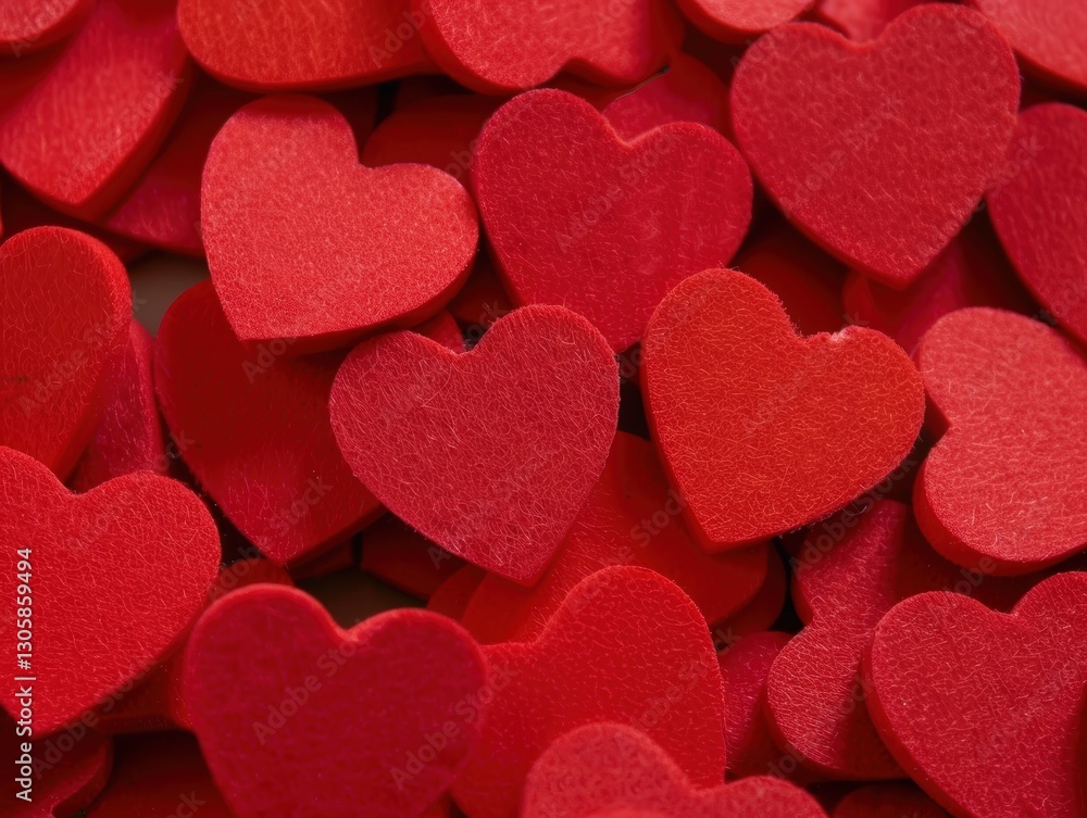 Obraz premium Vibrant red heart shapes scattered together