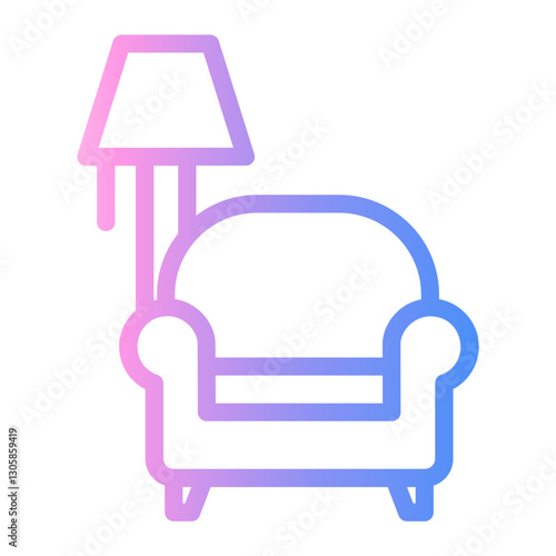 armchair Line Gradient Icon