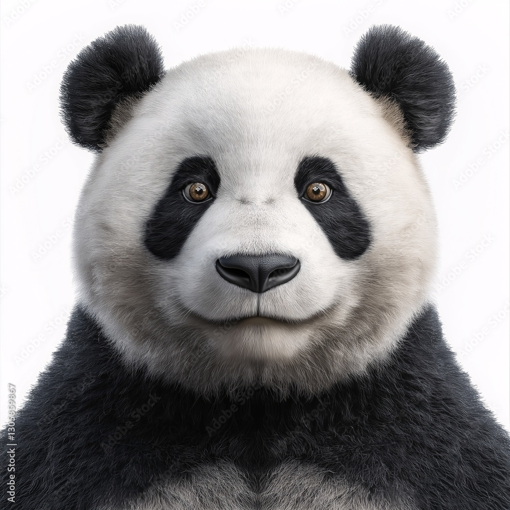 Adorable Panda Portrait: Captivating Close-Up of a Friendly Black and White Cartoony Animal Face in Nature Adorable Panda Portrait: Captivating Close-Up of a Friendly Black and White Cartoony Animal Face in Nature