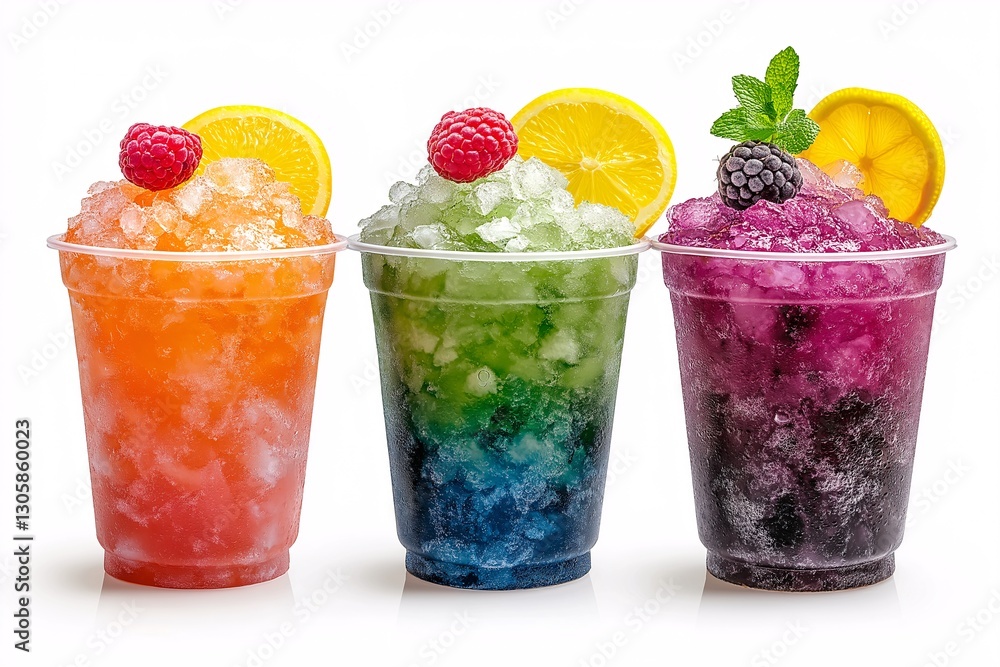 Refreshing Summer Treats: Vibrant Shaved Ice with Fruity Flavors and Festive Colors Refreshing Summer Treats: Vibrant Shaved Ice with Fruity Flavors and Festive Colors