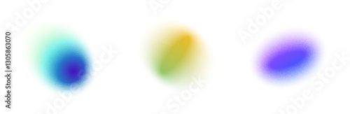 Abstract gradient background with soft blue and yellow color transition, blurred fluid shapes, grainy watercolor texture, neon light effect. Flat vector illustration isolated