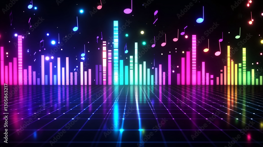 Fototapeta premium Pulsating Beats A Futuristic Music Visualization