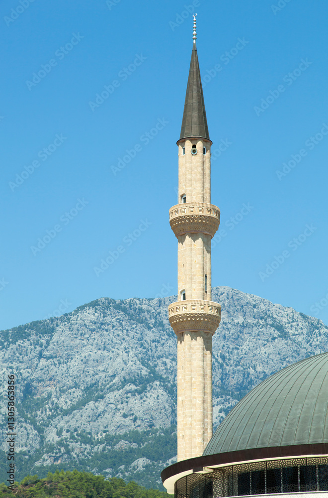 Kemer Town Largest Mosque Minaret
