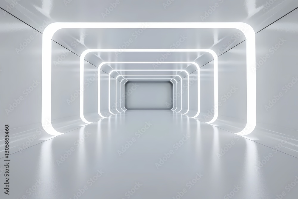 Futuristic illuminated tunnel with bright lines Futuristic illuminated tunnel with bright lines