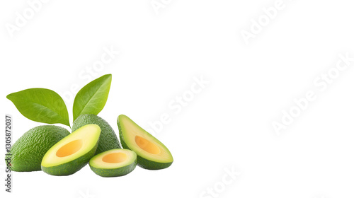 Wallpaper Mural Fresh Green Avocado Slices Closeup on a Plain White Background  Healthy Organic Fruit Superfood Nutrition and Dietary Concept Torontodigital.ca
