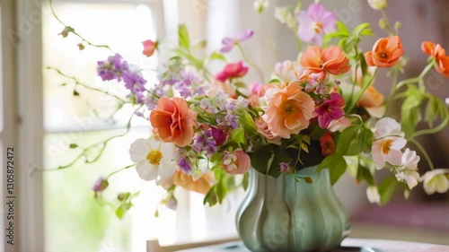 Wallpaper Mural Spring flowers in vintage vase, beautiful floral arrangement, home decor, wedding and florist design idea Torontodigital.ca