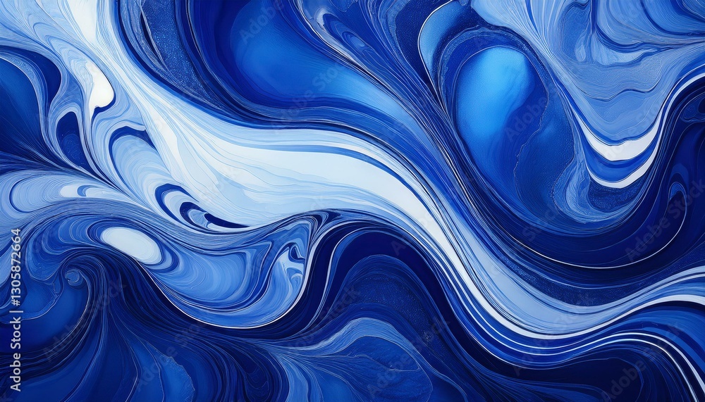 Obraz premium sapphire blue marbled texture background with elegant swirls and veins for graphic design digital art and creative projects