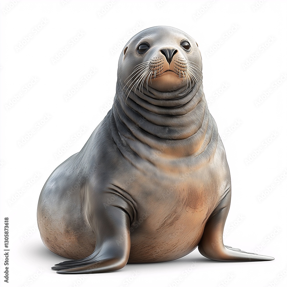Obraz premium Seal Portrait: Experience the Endangered Marine Mammal in its Natural Habitat - Cute, Playful, and a Conservation Icon for Wildlife Lovers