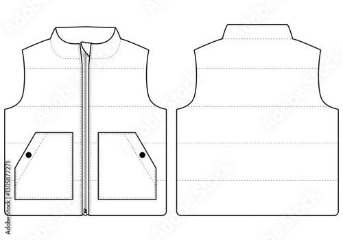 Kids Baby boys down vest jacket Vector illustration design