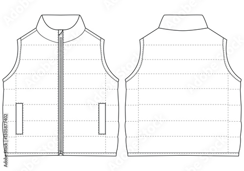 Kids Baby boys down vest jacket Vector illustration design
