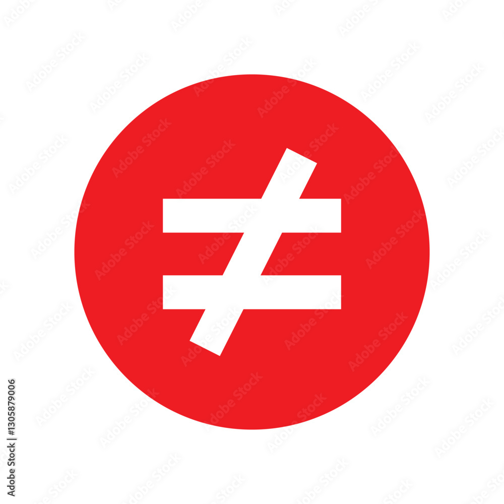 Fototapeta premium not equal icon