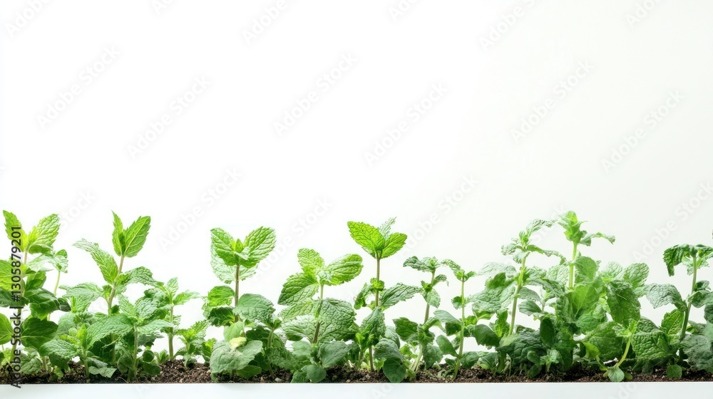 Fresh green plants growing in soil against a light background, symbolizing growth and nature. Fresh green plants growing in soil against a light background, symbolizing growth and nature.