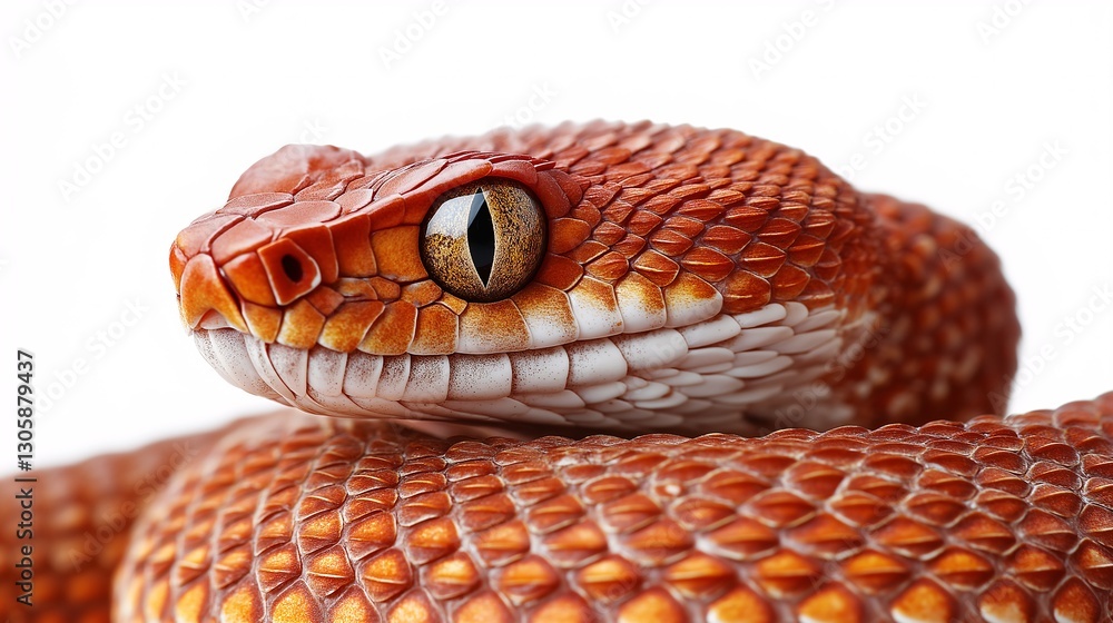 Obraz premium Vibrant Closeup: Exploring the Wild Beauty of an Exotic Orange Snake in its Natural Habitat
