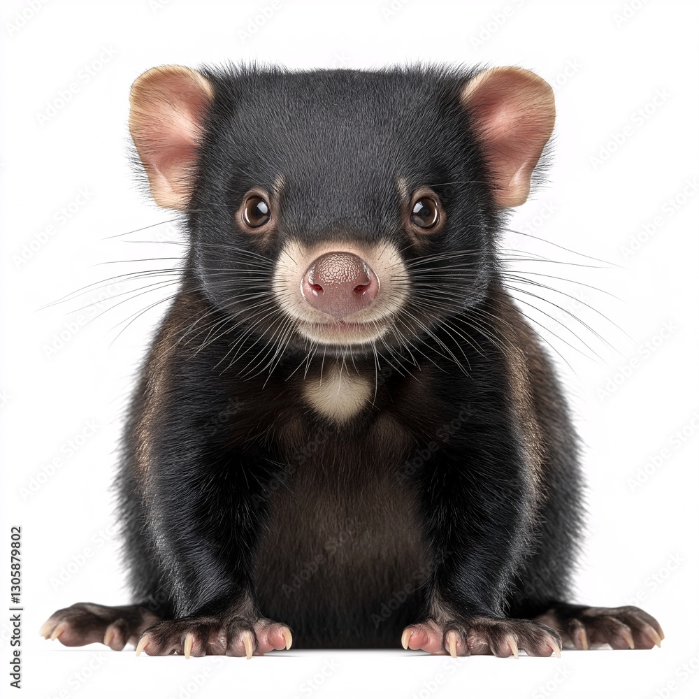 Fototapeta premium Tasmanian Devil Portrait: Cute Marsupial in Nature - Wildlife Conservation & Endangered Species