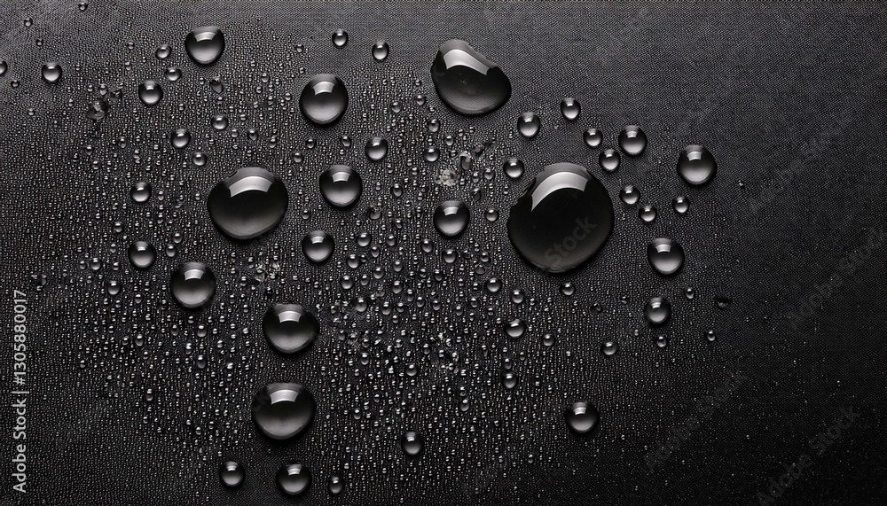 drops of water on a black surface the condensate top view free space drops of water on a black surface the condensate top view free space