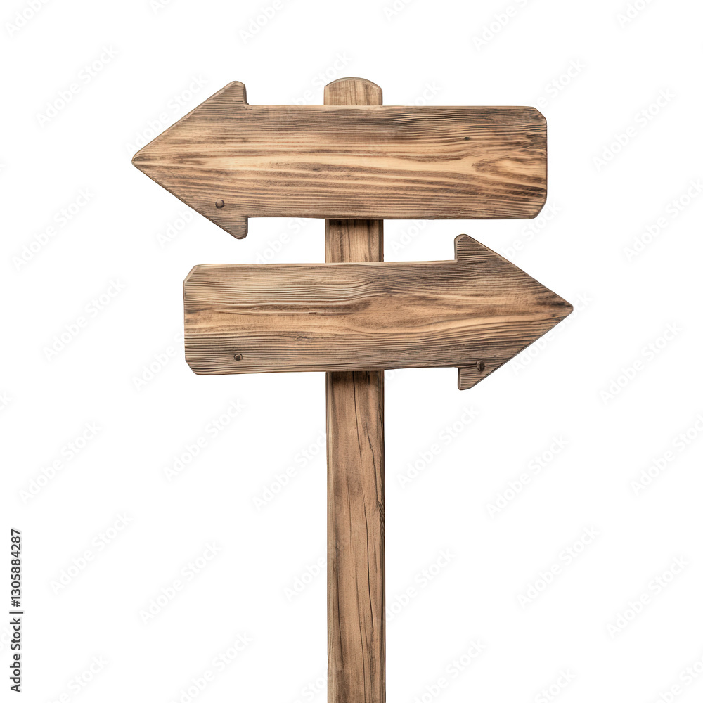 wooden signpost with two arrows pointing in opposite directions. symbolizing choices or directions one can take the rustic design suggests a natural or outdoor setting. making it suitable for guiding wooden signpost with two arrows pointing in opposite directions. symbolizing choices or directions one can take the rustic design suggests a natural or outdoor setting. making it suitable for guiding