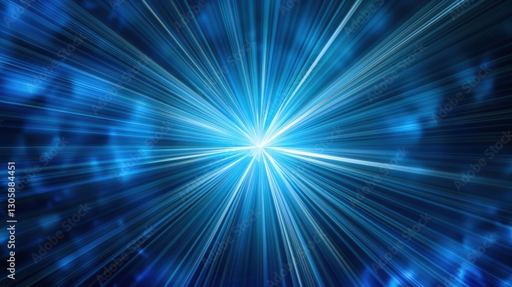 Vibrant blue light rays radiating from the center Vibrant blue light rays radiating from the center