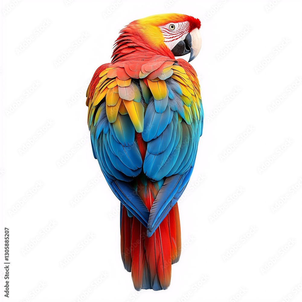 Obraz premium Colorful Macaw Parrot: Vibrant Plumage in Tropical Wildlife Photography