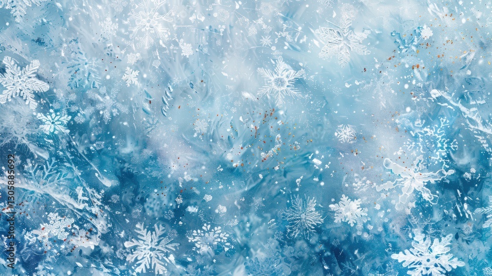 Winter wonderland with delicate snowflakes Winter wonderland with delicate snowflakes