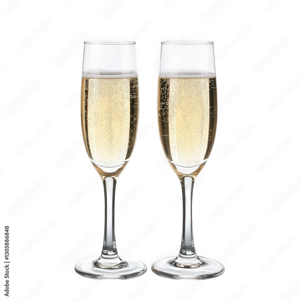 two elegant champagne flutes filled with sparkling champagne. showcasing bubbles rising in the glass the clean. minimalistic background emphasizes the glasses. suggesting a celebration or special occa two elegant champagne flutes filled with sparkling champagne. showcasing bubbles rising in the glass the clean. minimalistic background emphasizes the glasses. suggesting a celebration or special occa