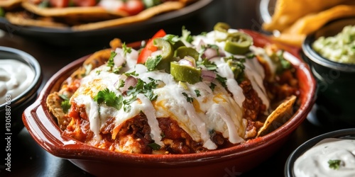 Juevos Rancheros Mexican dish breakfast eggs and tortillas 