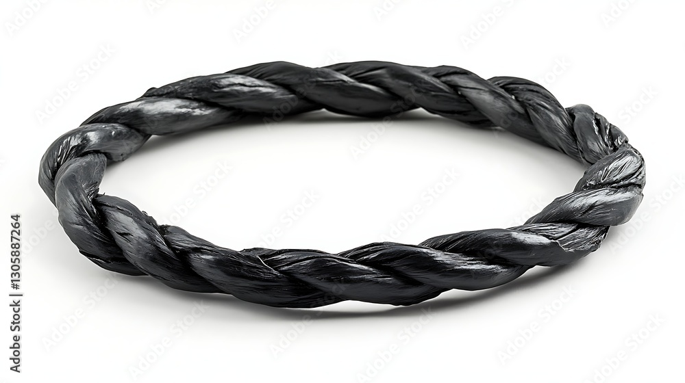 Black braided ring on white Black braided ring on white