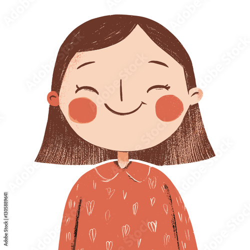 Baby girl illustration children's portrait vector