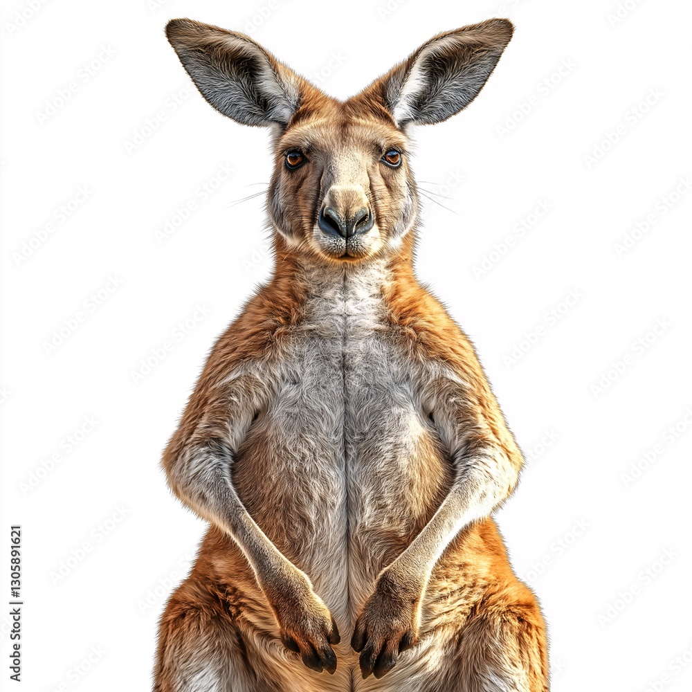 Fototapeta premium Majestic Eastern Grey Kangaroo: Wildlife Portrait in Australian Grasslands