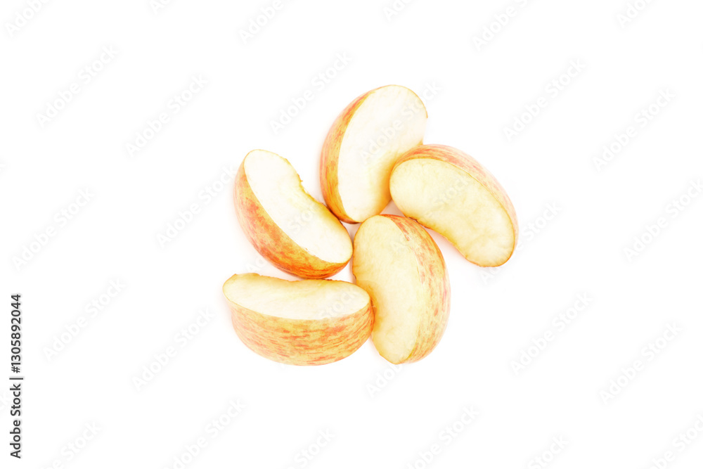 Fresh apple fruit sliced isolated on white background, Red apple Fresh apple fruit sliced isolated on white background, Red apple